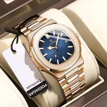 Мужские часы, модные деловые, водонепроницаемые, кварцевые, наручные часы для мужчин, лучший бренд класса люкс, ремешок из нержавеющей стали, спортивные часы для мужчин