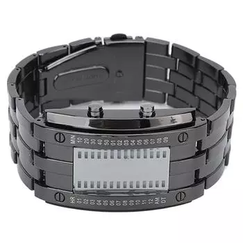 Мужские часы Модные Изысканные Водонепроницаемые Сплавные Мужские Светодиодные Часы с Дисплеем Бинарного Времени(Мужской