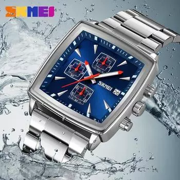 Мужские часы Moment Beauty 9331 с люминесцентной стрелкой и ремешком из цельной стали, кварцевые часы с календарем и деловыми часами