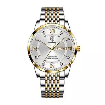 Мужские часы мужские наручные металлические люксовый бренд водонепроницаемые светящиеся модные кварцевые, популярные корейские часы