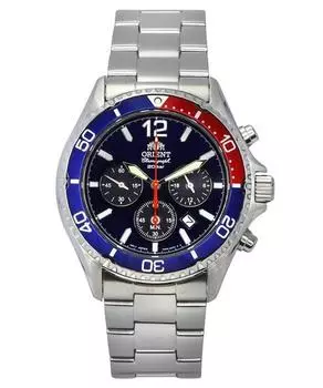 Мужские часы Orient Chronograph из нержавеющей стали с черным циферблатом Solar Diver s RA-TX0201L10B 200M чёрный