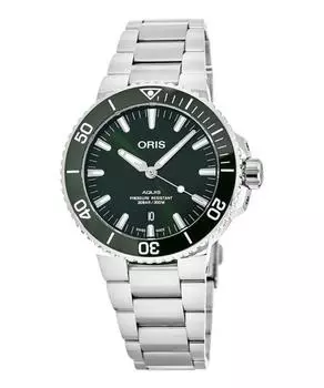 Мужские часы Oris Aquis из нержавеющей стали с зеленым циферблатом, автоматические дайверские 01 733 7766 4157-07 8 22 05PEB 300M