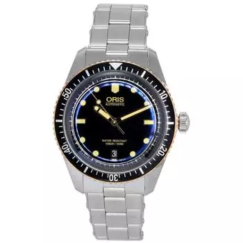 Мужские часы Oris Divers Sixty Five из нержавеющей стали с черным циферблатом 01 733 7707 4354-07 8 20 18 100M