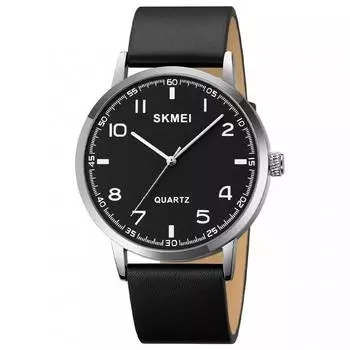 Мужские часы, Простые, Стильные, Наручные часы, Мужские часы, Черные, Кожаный ремешок, Водонепроницаемые, Тонкие, Легкие, Брендовые, Аналоговые, Арабские цифры, Ea