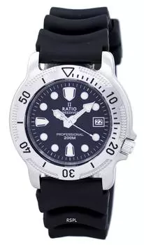 Мужские часы Ratio FreeDiver Professional 200M с сапфировым стеклом 22AD202 чёрный