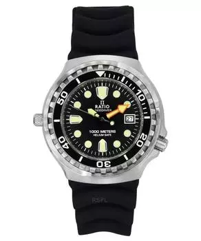 Мужские часы Ratio FreeDiver Version 02 Helium Safe 1000M Sapphire Quartz Black Dial 1038EF102V-BLK-V02 чёрный