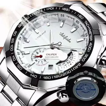 Мужские часы с автоматическим механизмом, кварцевые, с полым большим циферблатом