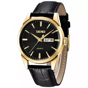 Мужские часы с черным кожаным ремешком, деловые, классические, наручные, мужские, водонепроницаемые, кварцевые, аналоговые, стильные, повседневные, простые, дата, день недели, легкие, мужские