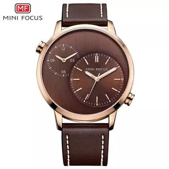 Мужские часы с двойным часовым поясом, японский механизм, светящиеся водонепроницаемые часы с кожаным ремешком