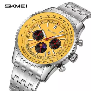 Мужские часы с хронографом, браслет из нержавеющей стали, дата, мужские деловые часы, водонепроницаемые, роскошные, мужские наручные часы для мужчин синий