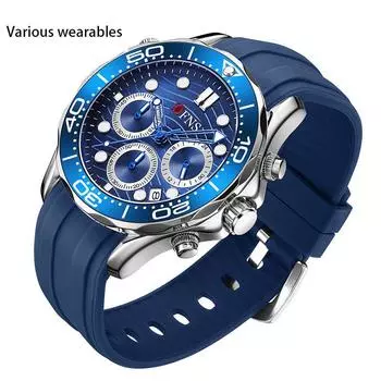 Мужские часы с календарем из сплава стали, водонепроницаемые, классические мужские часы с большим циферблатом и шестью штифтами