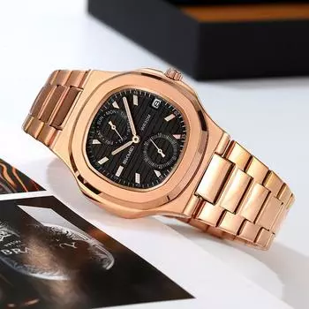 Мужские часы с календарем, водонепроницаемые мужские наручные часы из нержавеющей стали, кварцевые часы для мужчин, повседневные часы Uhren Montre серебряный/белый