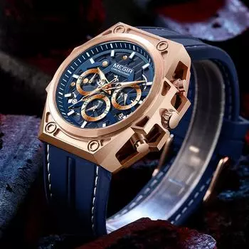 Мужские часы с силиконовым ремешком кварцевые часы модные водонепроницаемые наручные часы с хронографом мужские Relogio Masculino Leatherband чёрный