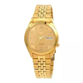 Мужские часы Seiko 5 Gold Tone Jubilee с золотым циферблатом, 21 камень, автоматические SNKC12J1
