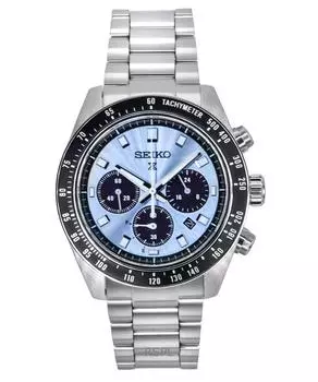 Мужские часы Seiko Prospex Crystal Trophy Speedtimer Chronograph с синим циферблатом Solar SSC935P1 100M синий