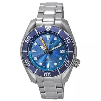 Мужские часы Seiko Prospex Sea Aqua Sumo GMT с синим циферблатом Solar Divers SFK001J1 200M синий