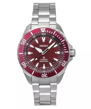 Мужские часы Seiko Prospex Sea Samurai Shog-urai из нержавеющей стали с красным циферблатом, автоматические, для дайвинга, SRPL11K1 200M красный