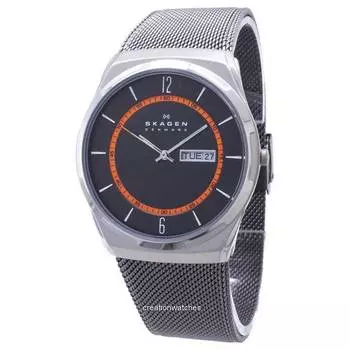 Мужские часы Skagen Melbye в титановом корпусе с сетчатым ремешком SKW6007 серый