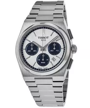 Мужские часы Tissot PRX T-Classic с хронографом с белым циферблатом и автоматическим T137.427.11.011.01 100M белый