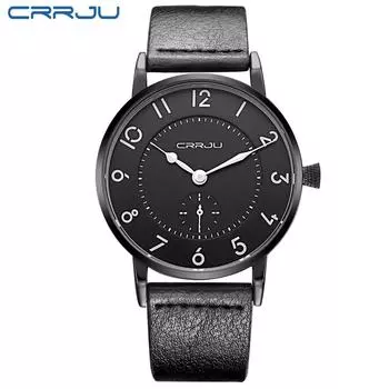 Мужские часы Ультратонкие мужские часы Мужские кварцевые спортивные часы Мужские повседневные наручные часы чёрный