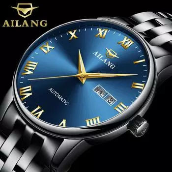 Мужские часы водонепроницаемые модные новые механические часы полностью автоматические мужские часы с двойным календарем и ночами