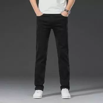 Мужские черные эластичные узкие прямые повседневные джинсы Four Seasons 36 (2 8-9 ) 180 lbs