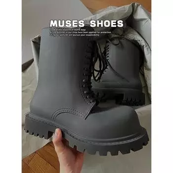 Мужские черные ботинки Martin с Микки Маусом и большой головой : Размеры 35-46, высокие дерби на толстой подошве. 37