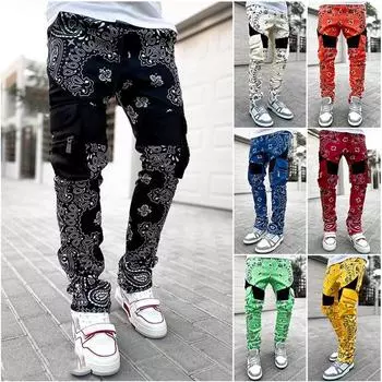 Мужские черные брюки-карго, мужские брюки в стиле хип-хоп с принтом, модные уличные спортивные штаны для мужчин, спортивные брюки для бега, уличные брюки XXXXL
