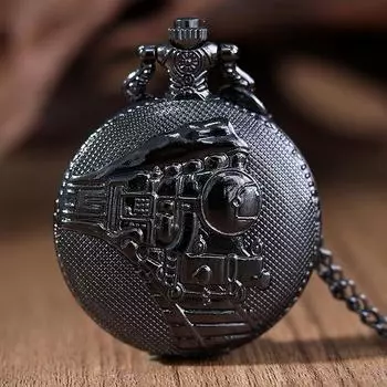 Мужские черные часы, винтажные классические карманные часы с цепочкой и ожерельем для женщин, мужские карманные часы с коробкой