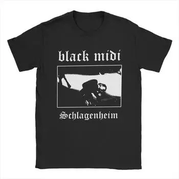 Мужские черные футболки средней длины Schlagenheim Metal, топы из чистого хлопка, повседневные футболки с коротким рукавом и круглым воротником, летние футболки S чёрный