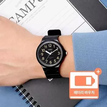 Мужские черные и золотые уретановые часы Casio, черные