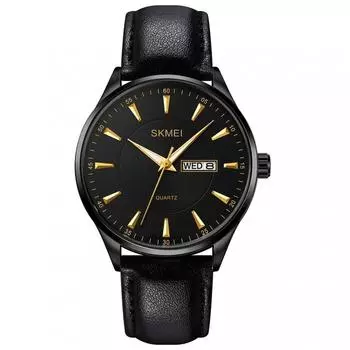 Мужские черные кожаные часы с ремешком, стильные, простые, деловые, классические, водонепроницаемые, аналоговые, повседневные, с датой, днем недели, тонкие, легкие, мужские часы F