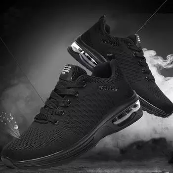 Мужские черные кроссовки 38-47, летние дышащие кроссовки для бега, повседневная обувь, кроссовки, женские кроссовки большого размера 39 чёрный