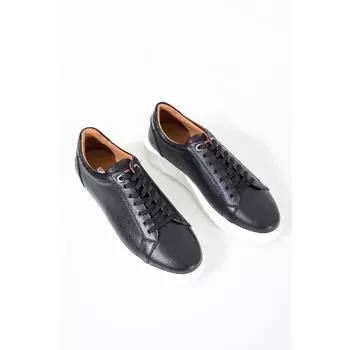 Мужские черные кроссовки из натуральной кожи