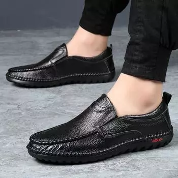 мужские черные мокасины Дизайн Мужская деловая обувь Модная ретро матовая обувь для свадебной вечеринки Роскошные удобные мужские туфли на платформе 6.5 чёрный