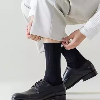 Мужские черные носки средней длины для осенних костюмных брюк, британский стиль One size nude socks