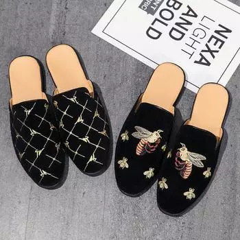 Мужские черные получешки для мужчин, кожаные лоферы, мужские мюли, повседневная обувь, мужская обувь, модные социальные мокасины, лето 2024 г. 6