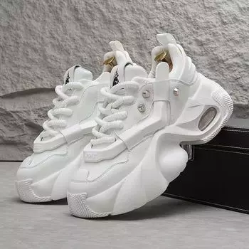 Мужские черные повседневные кроссовки, удобная обувь на платформе, мужские дизайнерские высокие кроссовки, мужская повседневная спортивная обувь 44 белый