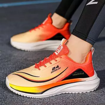 Мужские черные спортивные кроссовки для бега, зеленые летние студенческие баскетбольные туфли большого размера с толстой подошвой оранжевого цвета EU: 39 зелёный