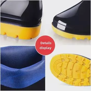 Мужские черные водонепроницаемые рабочие ботинки с подошвой из сухожилий для строительства и горнодобывающей промышленности Size 39