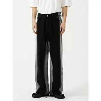 Мужские модные повседневные джинсы Four Seasons, новое корейское издание, контрастные цвета, персонализированные трендовые джинсы для мужчин S чёрный