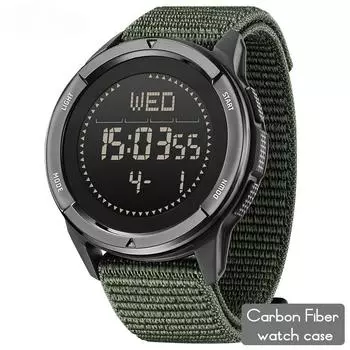 Мужские цифровые часы из углеродного волокна Shock Militray Sports Super Light Outdoor Compass Waterproof 50M Wristwatches