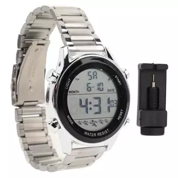 Мужские цифровые часы многофункциональные 50м водонепроницаемые глубина светодиодный ночной свет мужские наручные часы серебристый серебряный