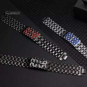 Мужские цифровые часы с большим экраном, гальваническим покрытием, высокой точностью, декоративные, крутой стиль, индивидуальный удобный ремешок из нержавеющей стали, легкий мужской браслет чёрный