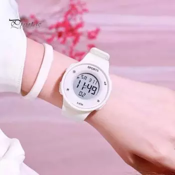 Мужские цифровые часы, водонепроницаемые, противоударные, с силиконовым ремешком, спортивные часы для подростков, студентов, активного отдыха чёрный