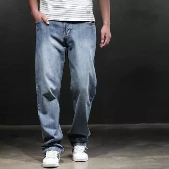 Мужские деловые эластичные мужские джинсы модные прямые универсальные джинсовые длинные свободные брюки модные свободные брюки 29 синий
