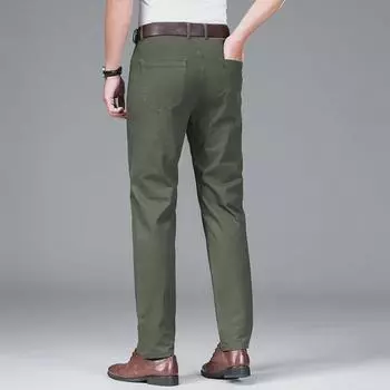 Мужские деловые брюки с высокой талией: Удобный, прямого кроя, идеально подходит для официальной одежды весной и осенью. 29 (73 cm) 110 jin чёрный