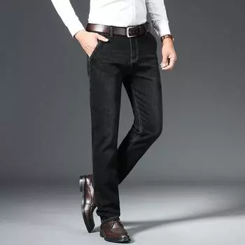 Мужские деловые джинсы, весенние мужские джинсы из тенселевого хлопка с эластичными свободными рукавами и высокой талией, с глубоким промежутком 28 синий