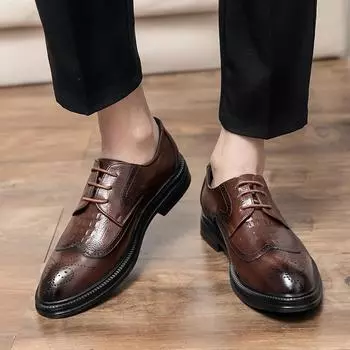 Мужские деловые кожаные туфли в классическом стиле ретро для вечеринок, на открытом воздухе, для свадьбы, отдыха, бизнеса, прогулок, мужские туфли, лидеры продаж 38-45 38 чёрный