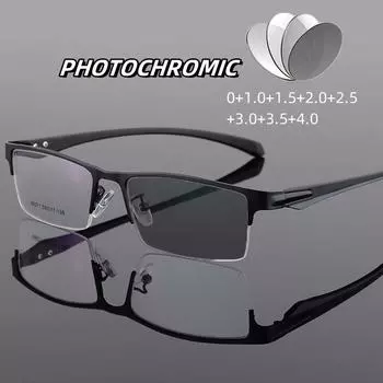 Мужские деловые очки для чтения с изменением цвета, фотохромные очки для дальнего зрения, интеллектуальные очки высокой четкости для пресбиопии 3.5